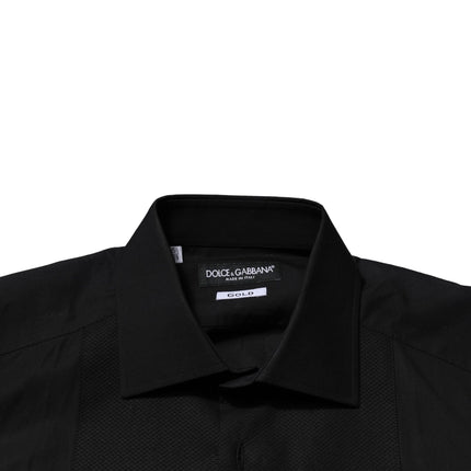 Dolce & Gabbana Black GOLD Long Sleeves Dress Formal Shirt