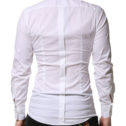 Dolce & Gabbana White GOLD Long Sleeves Men Dress Formal Shirt