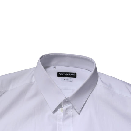 Dolce & Gabbana White GOLD Long Sleeves Dress Formal Shirt