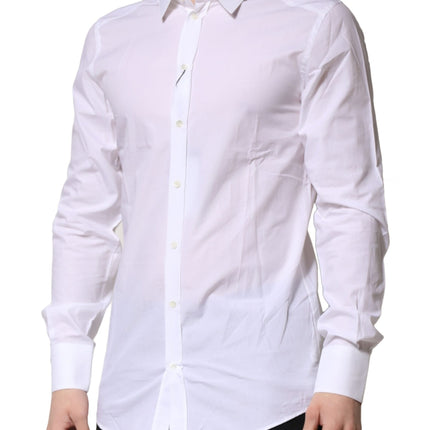 Dolce & Gabbana White GOLD Long Sleeves Dress Formal Shirt