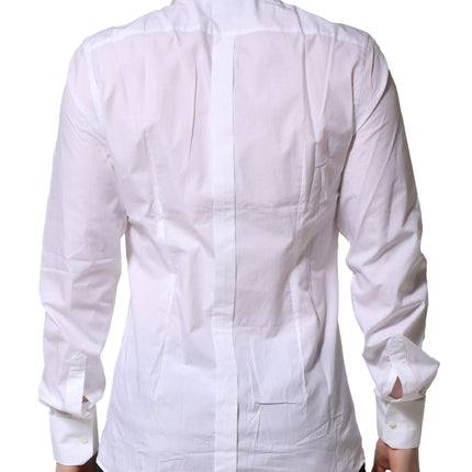 Dolce & Gabbana White GOLD Long Sleeves Dress Formal Shirt