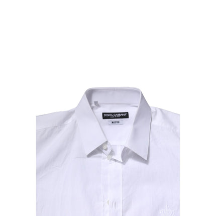 Dolce & Gabbana White MARTINI Long Sleeves Men Formal Shirt