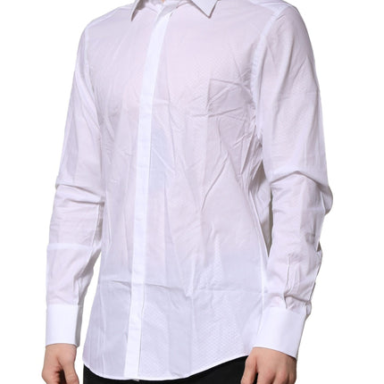 Dolce & Gabbana White MARTINI Long Sleeves Men Formal Shirt