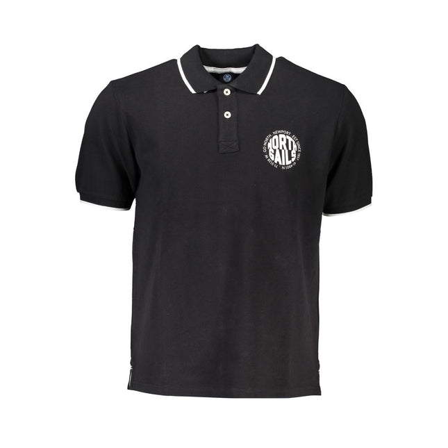 North Sails Black Cotton Men Polo Shirt