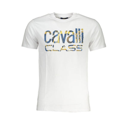 Cavalli Class Bianco Cotton Men T-Shirt