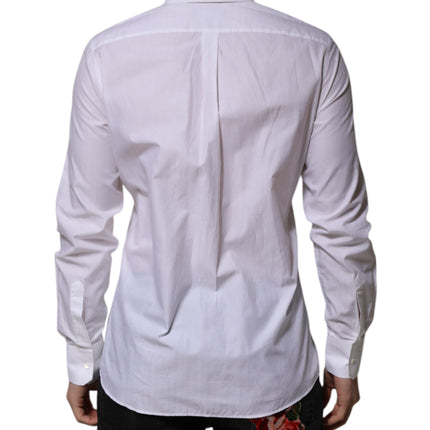 Dolce & Gabbana White Cotton MARTINI Long Sleeve Formal Shirt