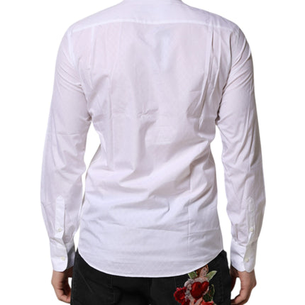 Dolce & Gabbana White Cotton Slim Long Sleeves Formal Shirt