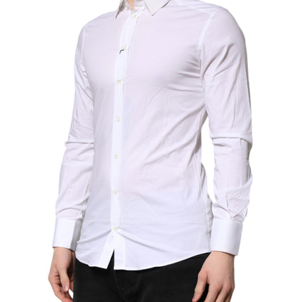 Dolce & Gabbana White GOLD Long Sleeves Dress Formal Shirt