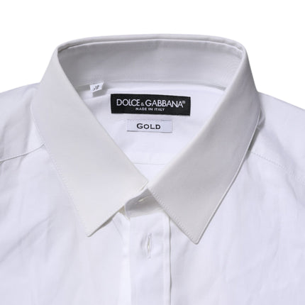 Dolce & Gabbana White GOLD Long Sleeves Dress Formal Shirt