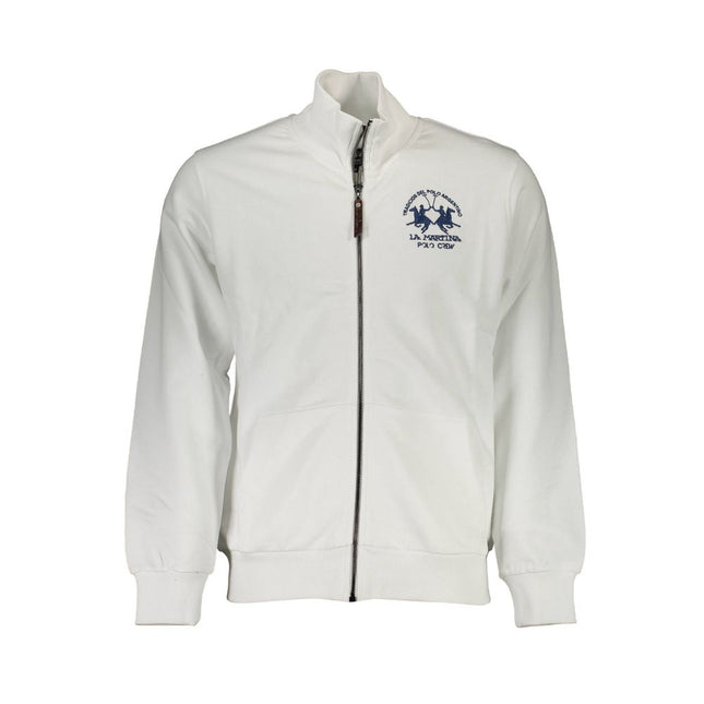 La Martina White Cotton Men Sweatshirt