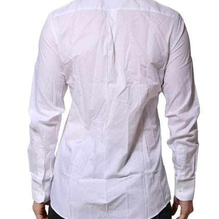Dolce & Gabbana White MARTINI Long Sleeve Dress Formal Shirt