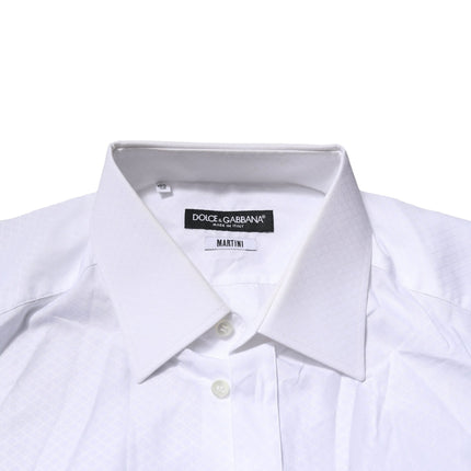 Dolce & Gabbana White MARTINI Long Sleeve Dress Formal Shirt