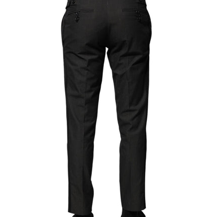 Dolce & Gabbana Gray Cotton Patterned Formal Pants