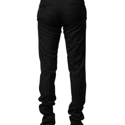 Dolce & Gabbana Black Wool Formal Men Slim Pants