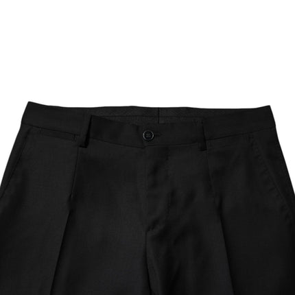 Dolce & Gabbana Black Wool Formal Men Slim Pants