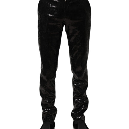 Dolce & Gabbana Black Sequined Embellishment Pants