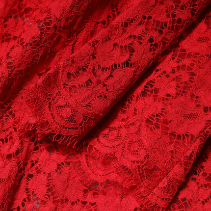 Dolce & Gabbana Red Floral Lace Rhinestone Embellished Dress