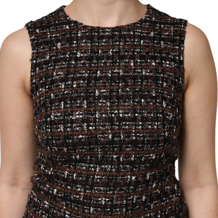 Dolce & Gabbana Multicolor Sleeveless Mini Tweed A-line Dress