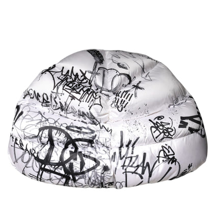 Dolce & Gabbana White Polyester Printed Hood Quilted Hat