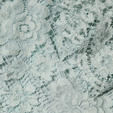 Dolce & Gabbana Mint Green Floral Lace Cotton Blouse Top