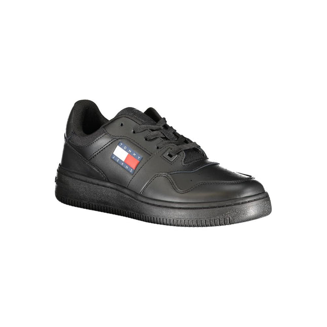 Tommy Hilfiger Black Leather Women Sneaker Tommy Hilfiger