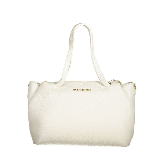 Mario Valentino Bianco Polyurethane Women's Bag with Handles and Internal Pocket