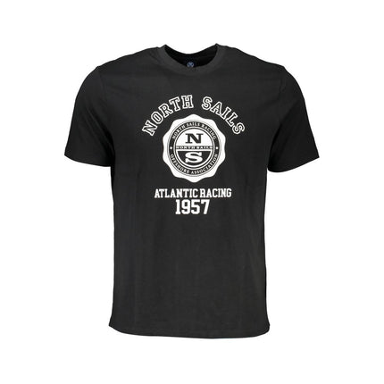 North Sails Black Cotton Men T-Shirt