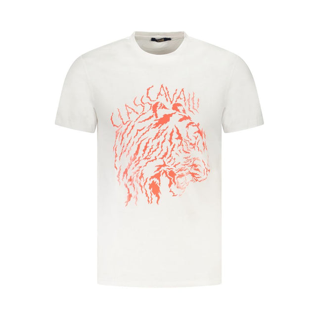 Cavalli Class Bianco Cotton Men T-Shirt