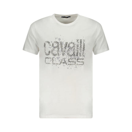 Cavalli Class Bianco Cotton Men T-Shirt
