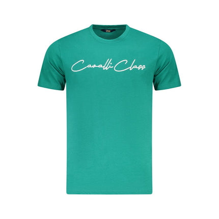 Cavalli Class Verde Cotton Men T-Shirt