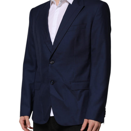 Dolce & Gabbana Blue Wool Single Breasted Suit Coat Blazer