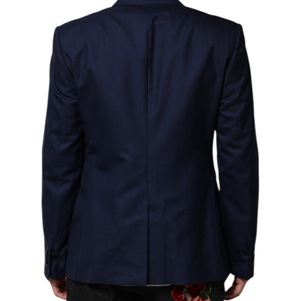 Dolce & Gabbana Blue Wool Single Breasted Suit Coat Blazer