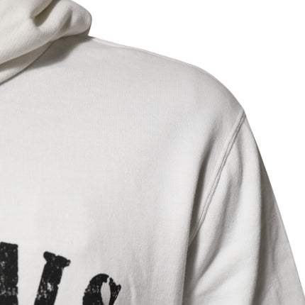 Dolce & Gabbana White Cotton DG ROYAL Print Hooded Sweater
