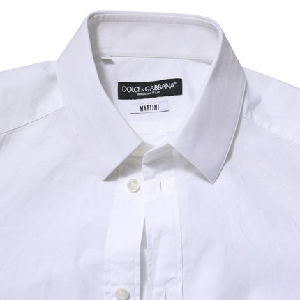 Dolce & Gabbana White Cotton MARTINI Long Sleeve Dress Shirt