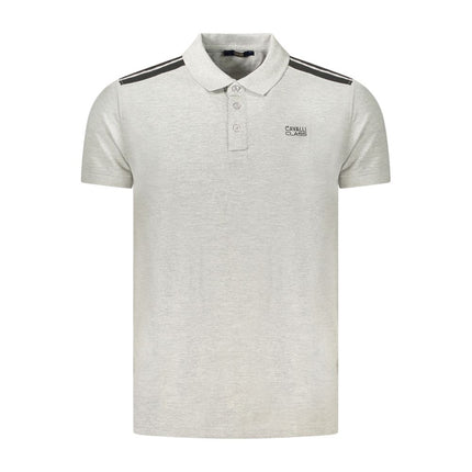Cavalli Class Grigio Cotton Men's Polo Shirt