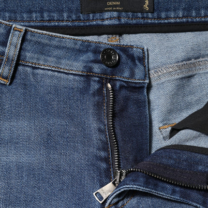 Dolce & Gabbana Blue Tattered Cotton Low Waist Denim Jeans