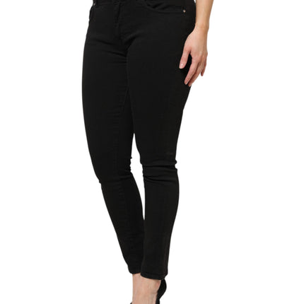 Dolce & Gabbana Black Cotton Mid Waist Denim Jeans