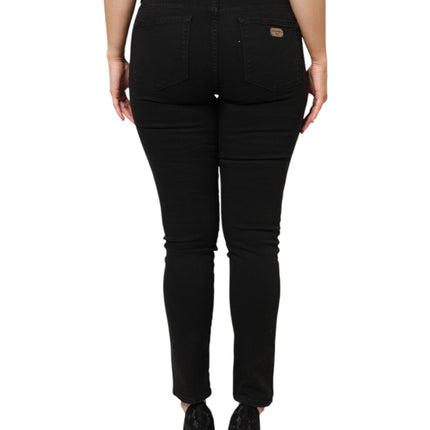 Dolce & Gabbana Black Cotton Mid Waist Denim Jeans