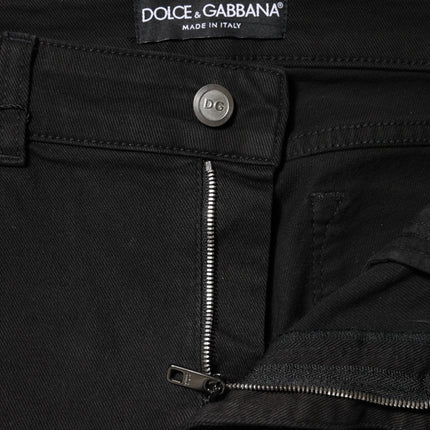 Dolce & Gabbana Black Cotton Mid Waist Denim Jeans