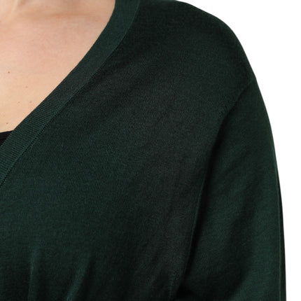 Dolce & Gabbana Dark Green Cashmere Silk Cardigan Sweater