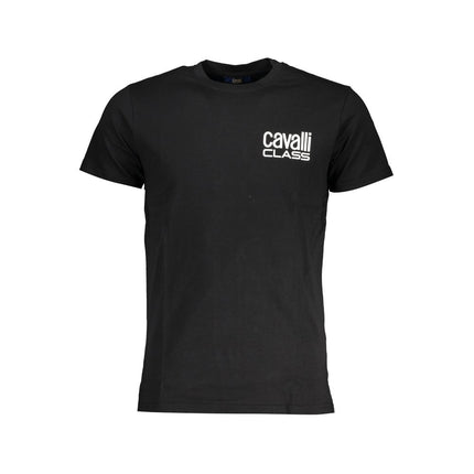 Cavalli Class Black Cotton Men T-Shirt