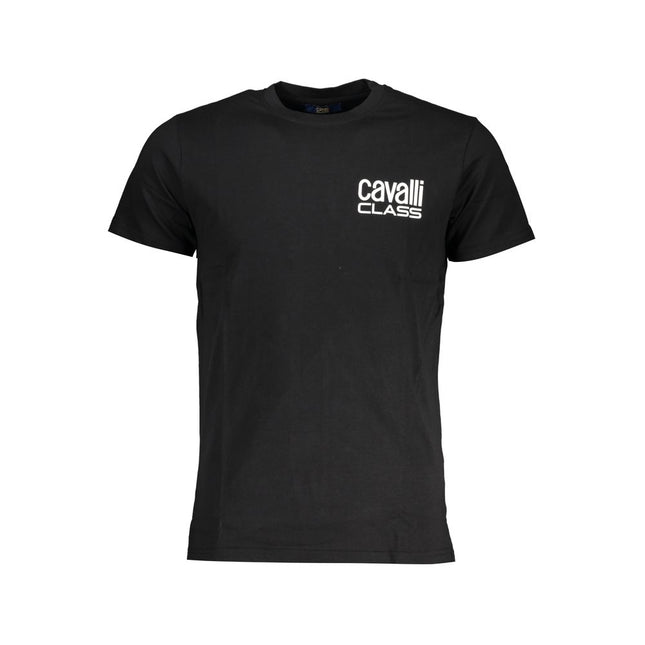 Cavalli Class Black Cotton Men T-Shirt