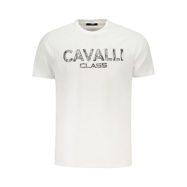Cavalli Class Bianco Cotton Men T-Shirt