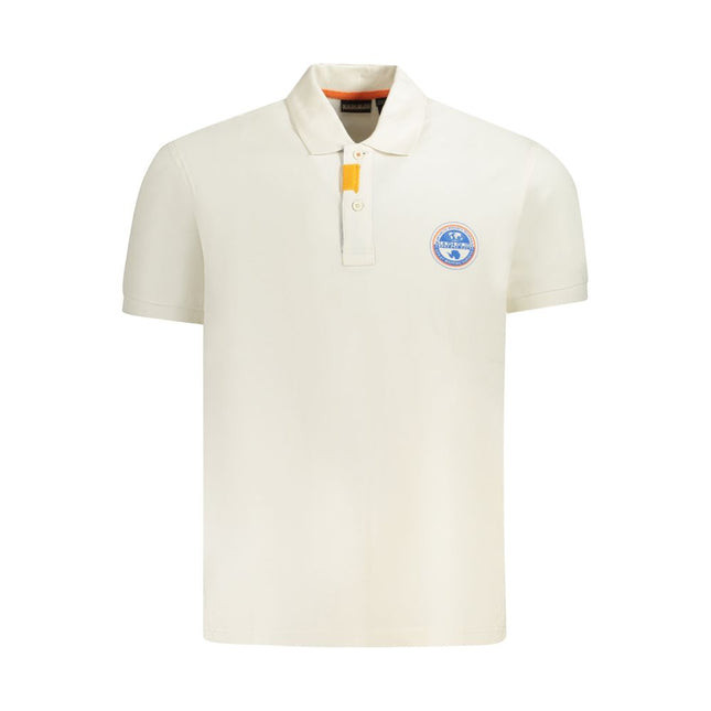 Napapijri White Cotton Men Polo Napapijri