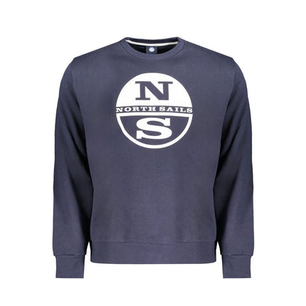 North Sails Blue Cotton Men Sweatshirt