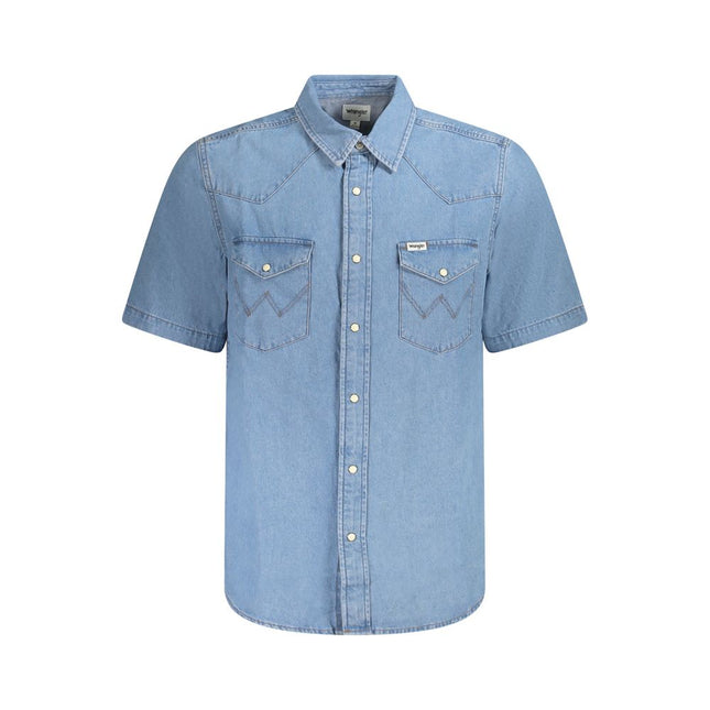 Wrangler Azzurro Cotton Men Shirt