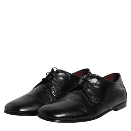 Dolce & Gabbana Black Leather Lace Up Derby Dress Formal Shoes
