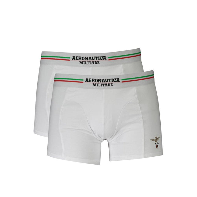 Aeronautica Militare White Cotton Men's Boxer Briefs