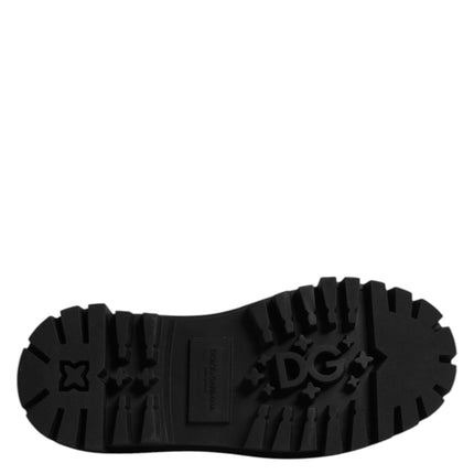 Dolce & Gabbana Black Leather Lace Up Derby Men Dress Shoes