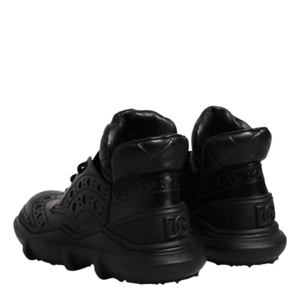 Dolce & Gabbana Black Leather Casual Mens Ankle Boots Shoes